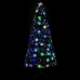 Árbol de Navidad copos de nieve LED fibra óptica negro 180 cm