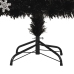 Árbol de Navidad copos de nieve LED fibra óptica negro 180 cm