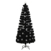 Árbol de Navidad copos de nieve LED fibra óptica negro 210 cm