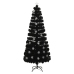 Árbol de Navidad copos de nieve LED fibra óptica negro 240 cm