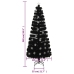 Árbol de Navidad copos de nieve LED fibra óptica negro 240 cm