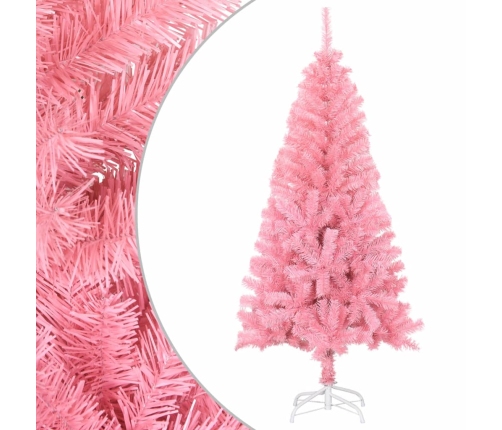 Árbol de Navidad artificial con soporte PVC rosa 120 cm