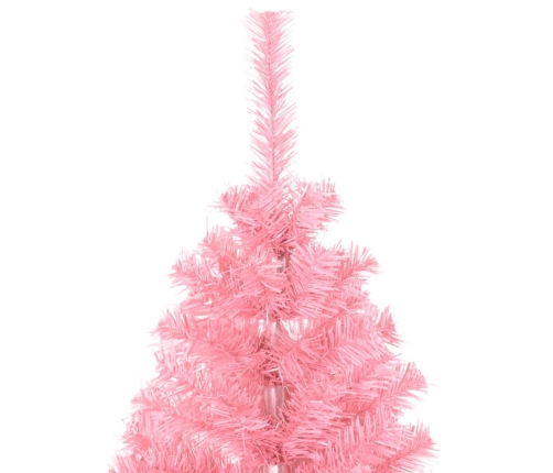 Árbol de Navidad artificial con soporte PVC rosa 120 cm