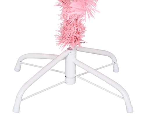 Árbol de Navidad artificial con soporte PVC rosa 120 cm