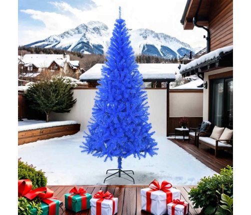 Árbol de Navidad artificial con soporte PVC azul 240 cm