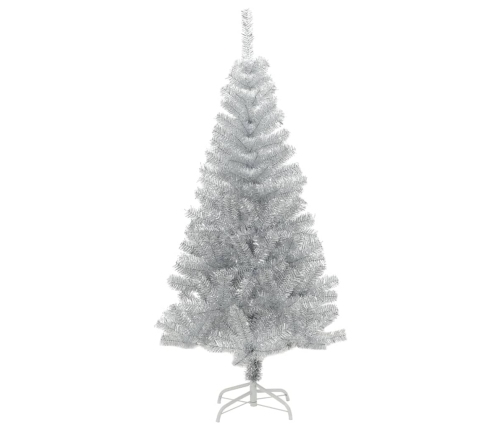 Árbol de Navidad artificial con soporte plateado PET 120 cm