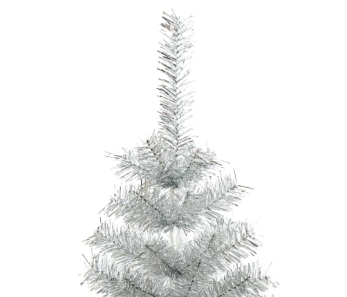 Árbol de Navidad artificial con soporte plateado PET 120 cm