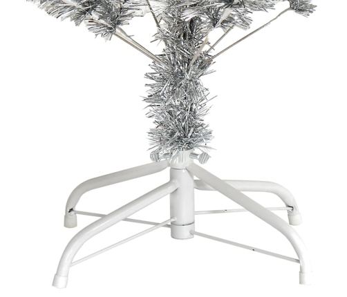 Árbol de Navidad artificial con soporte plateado PET 120 cm