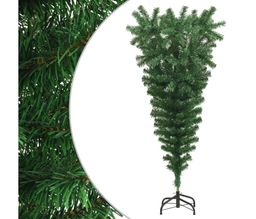 Árbol de Navidad artificial invertido con soporte verde 120 cm