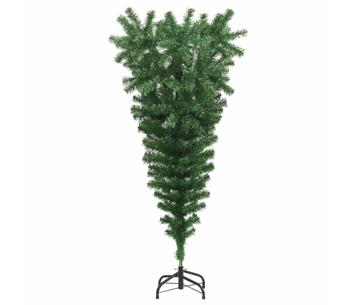 Árbol de Navidad artificial invertido con soporte verde 120 cm