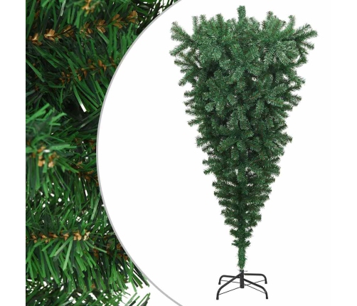 Árbol de Navidad artificial invertido con soporte verde 180 cm