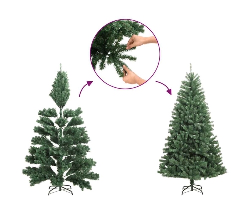 Árbol de Navidad artificial invertido con soporte verde 240 cm