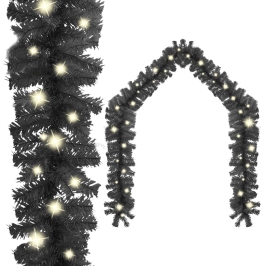 Guirnalda de Navidad con luces LED negro 5 m