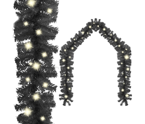 Guirnalda de Navidad con luces LED negro 5 m