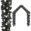 Guirnalda de Navidad con luces LED negro 10 m