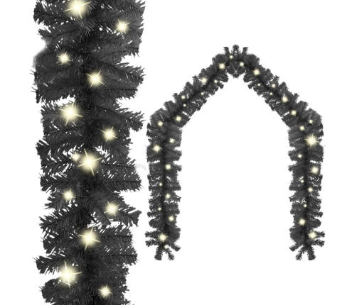 Guirnalda de Navidad con luces LED negro 10 m