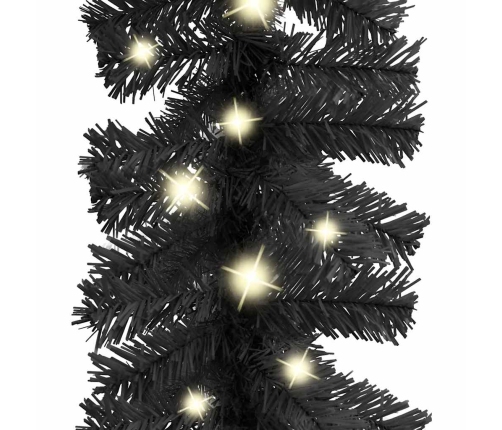 Guirnalda de Navidad con luces LED negro 10 m