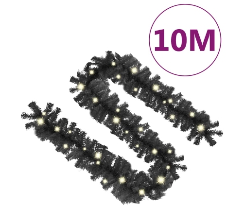 Guirnalda de Navidad con luces LED negro 10 m