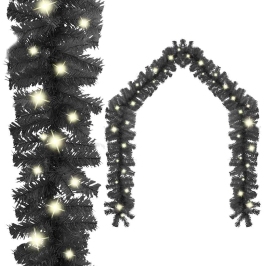 Guirnalda de Navidad con luces LED negro 20 m