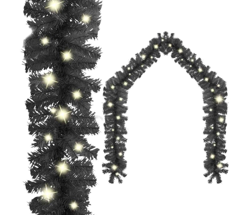 Guirnalda de Navidad con luces LED negro 20 m