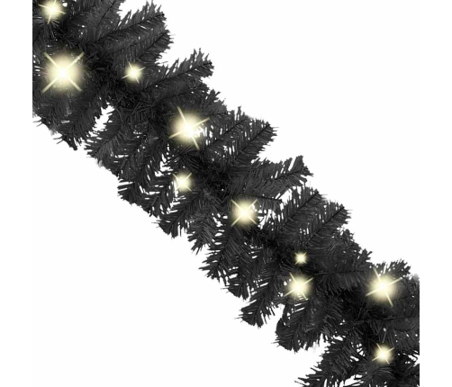 Guirnalda de Navidad con luces LED negro 20 m