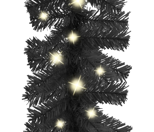 Guirnalda de Navidad con luces LED negro 20 m