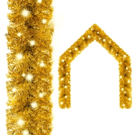 Guirnalda de Navidad con luces LED dorado 10 m