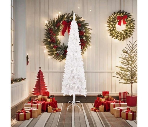 Árbol de Navidad delgado blanco 180 cm