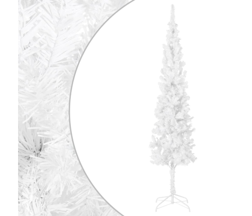 Árbol de Navidad delgado blanco 210 cm