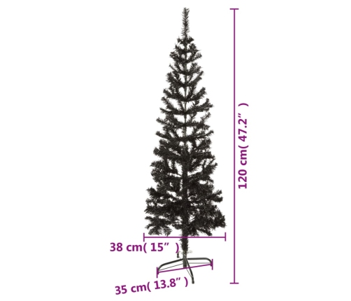 Árbol de Navidad delgado negro 120 cm