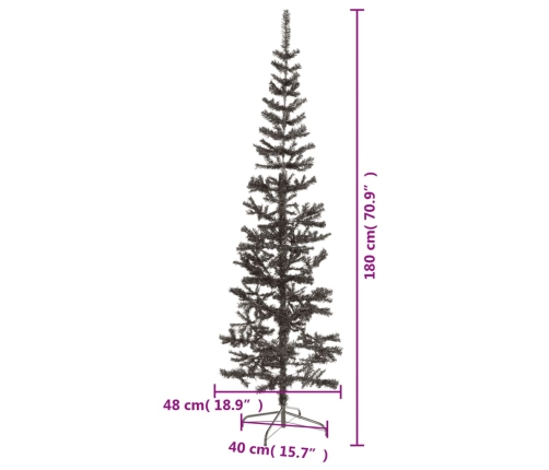 Árbol de Navidad delgado negro 180 cm