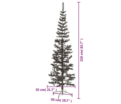 Árbol de Navidad delgado negro 210 cm