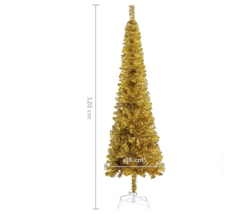 Árbol de Navidad delgado dorado 120 cm