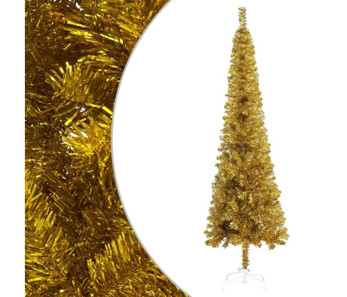 Árbol de Navidad delgado dorado 150 cm