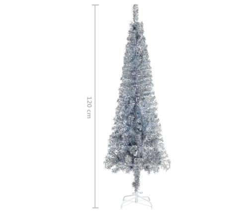 Árbol de Navidad delgado plateado 120 cm