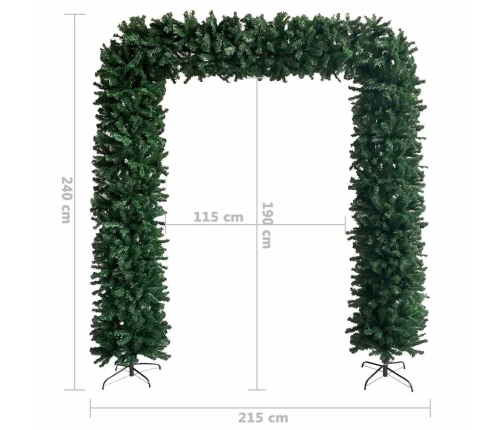 Arco de árbol de Navidad verde 240 cm