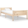 Estructura de cama sin colchón madera maciza de pino 90x200 cm