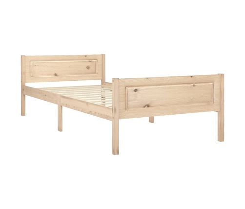 Estructura de cama sin colchón madera maciza de pino 90x200 cm