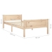 Estructura de cama sin colchón madera maciza de pino 90x200 cm