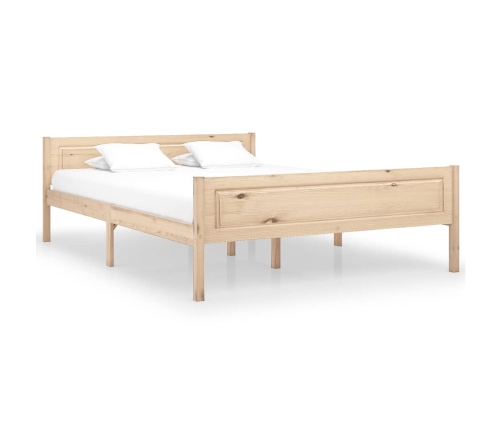 Estructura de cama sin colchón madera maciza de pino 120x200 cm