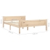 Estructura de cama sin colchón madera maciza de pino 140x200 cm