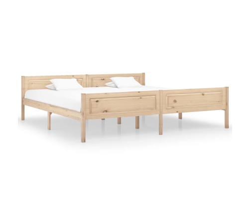 Estructura de cama sin colchón madera maciza de pino 200x200 cm