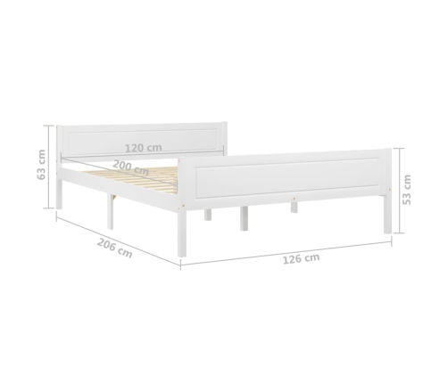 Estructura de cama sin colchón madera de pino blanco 120x200 cm