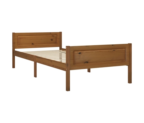 Estructura cama sin colchón madera pino marrón miel 90x200 cm