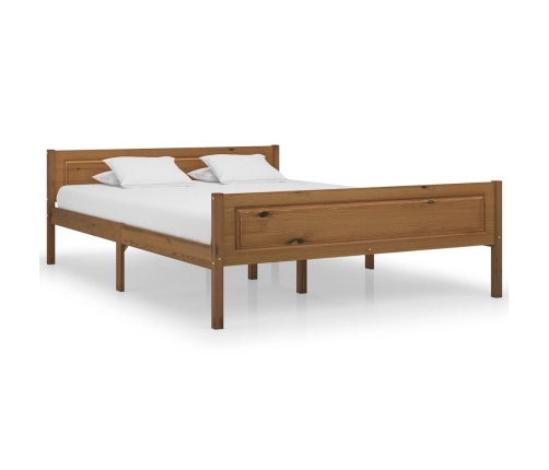 Estructura cama sin colchón madera pino marrón miel 120x200 cm