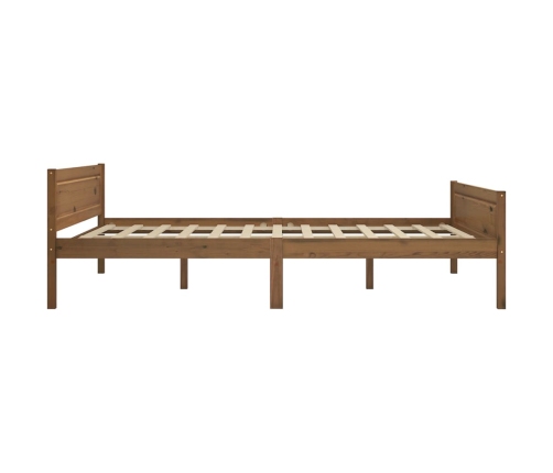 Estructura cama sin colchón madera pino marrón miel 140x200 cm