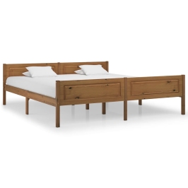 Estructura cama sin colchón madera pino marrón miel 180x200 cm