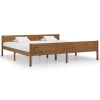 Estructura cama sin colchón madera pino marrón miel 200x200 cm