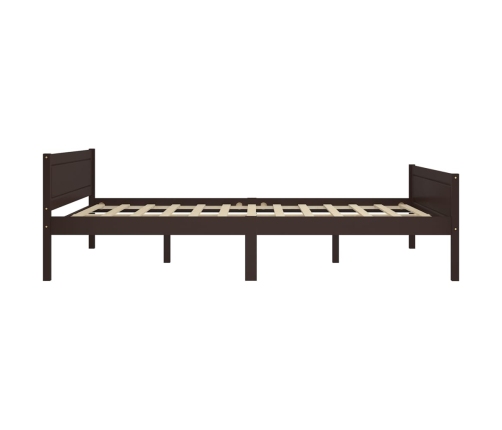 vidaXL Estructura de cama madera maciza pino marrón oscuro 140x200 cm