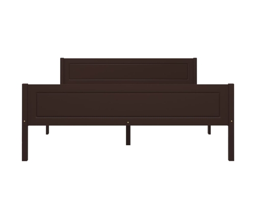 vidaXL Estructura de cama madera maciza pino marrón oscuro 140x200 cm